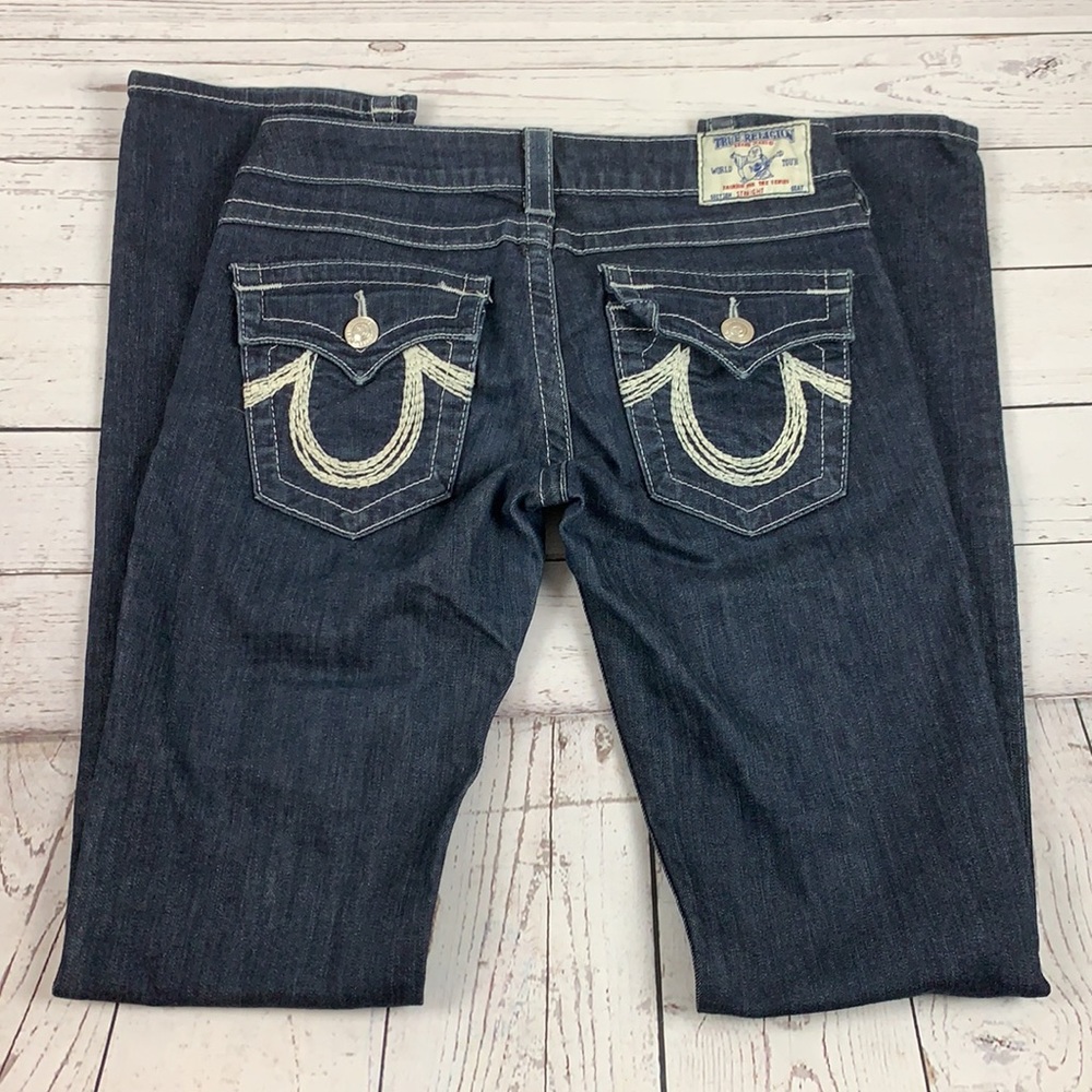 True religion straight leg dark wash jeans size 27